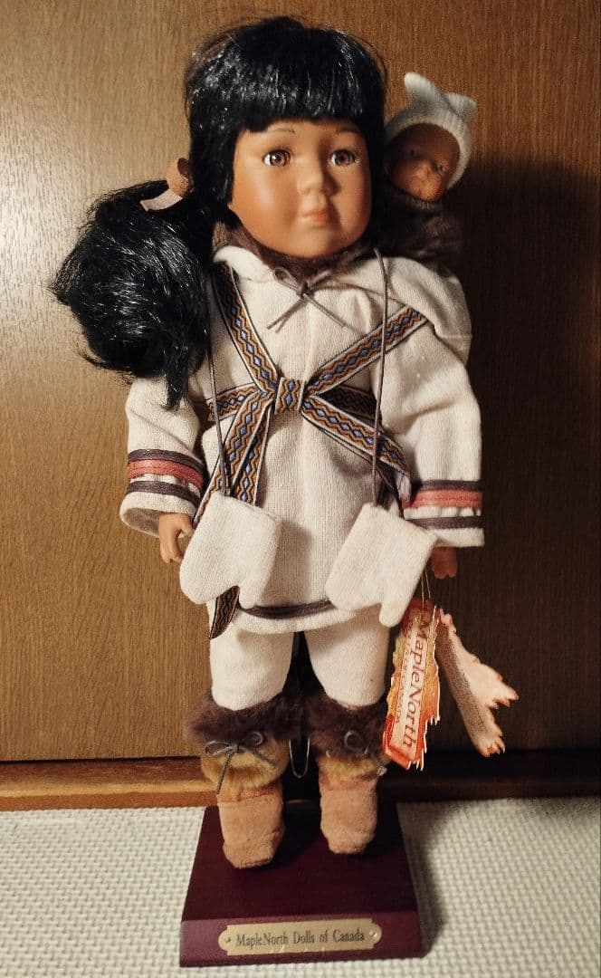 カナダ イヌイット人形 民族衣装 母子 アンティーク 3,000体限定生産