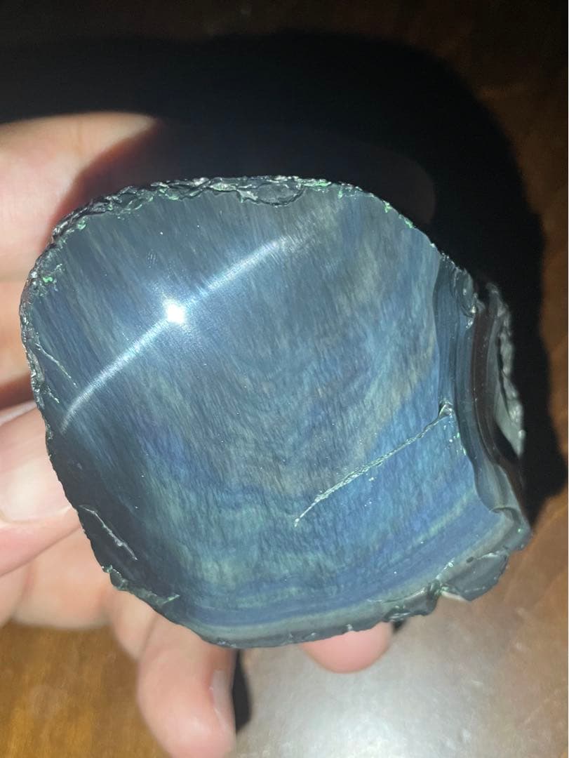 研磨品　十勝石玲瓏　複合色レインボーオブシディアン　オーロラ