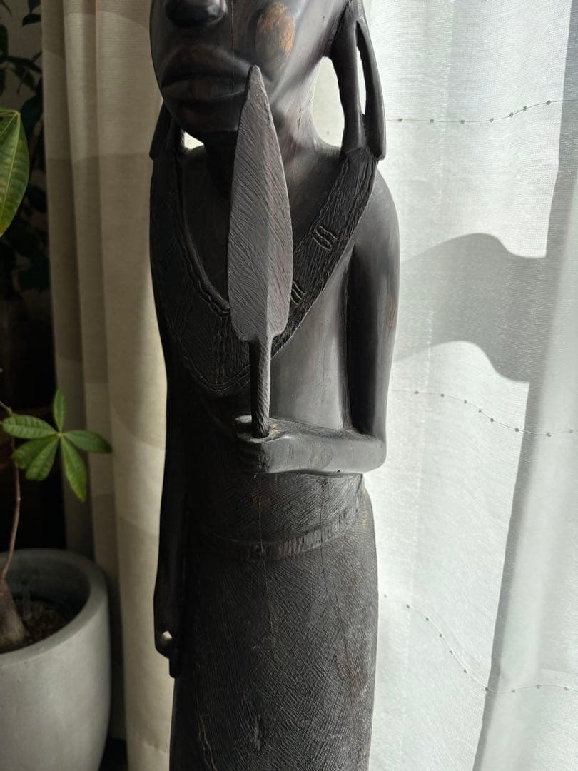 【アフリカ美術】木彫り人形　約103cm