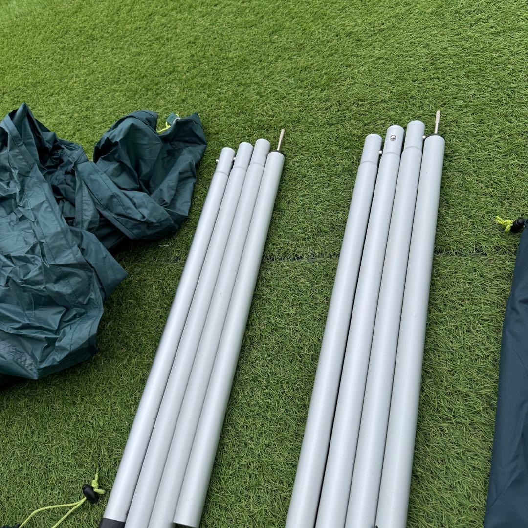 美品 モンベル ビッグタープヘキサ ダークグリーン アルミポール ペグ付