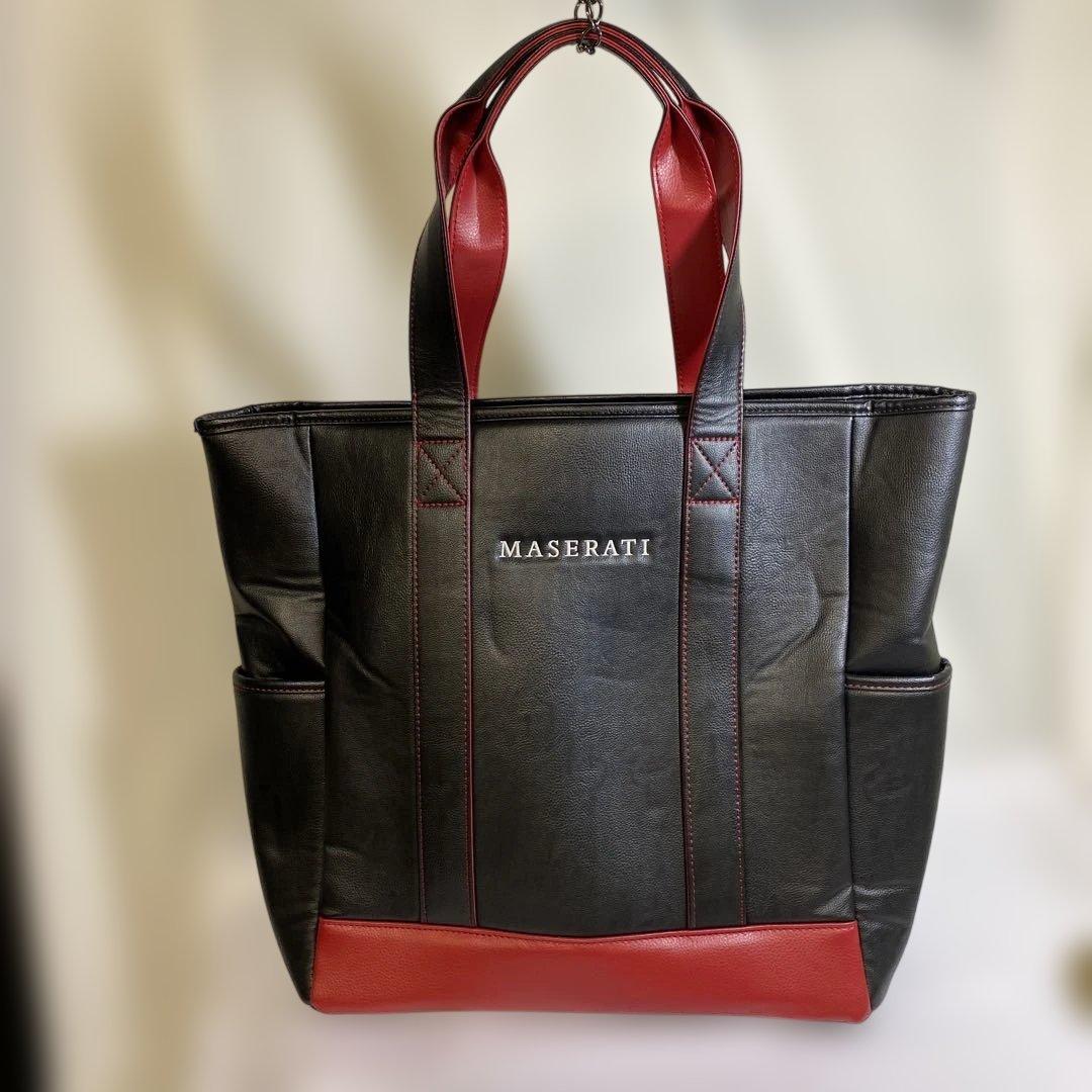 未使用品 Maserati マセラティ ゴルフ トートバッグ 黒×レッド