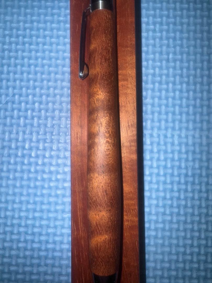 工房楔　サペリ杢　ボールペン　上杢