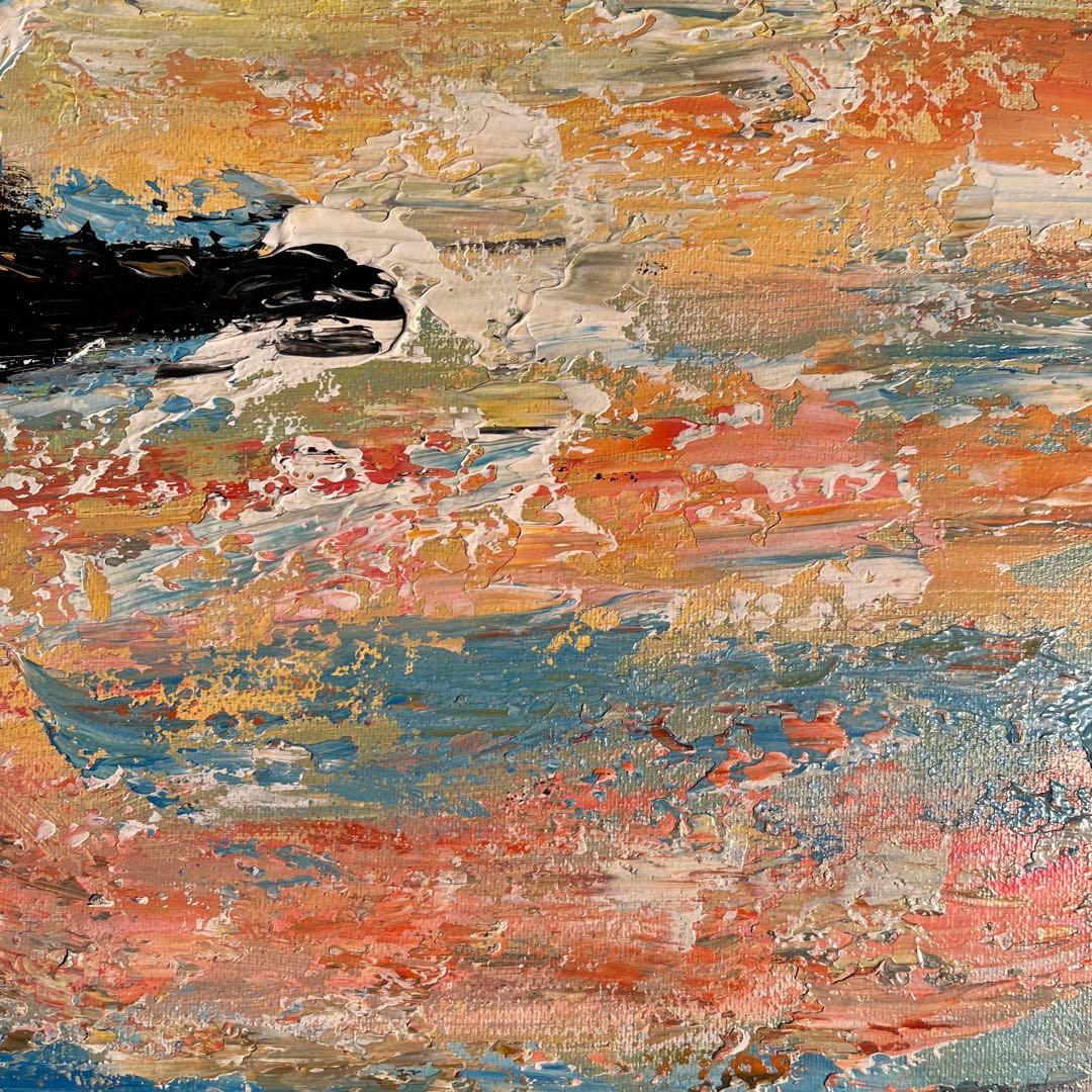 手書き油絵 抽象画 ウォールアート 額付 インテリア 油彩画 肉筆絵画