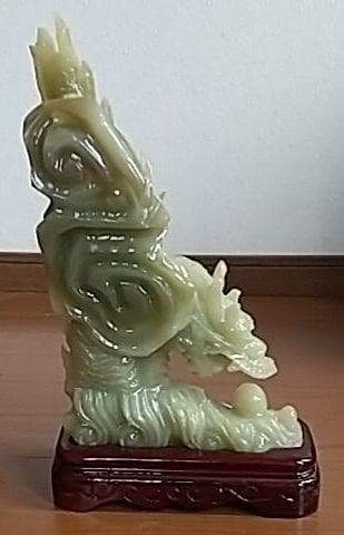 5%寄附◎ 玉石 龍型置物 家内安全 出世 金運縁起物