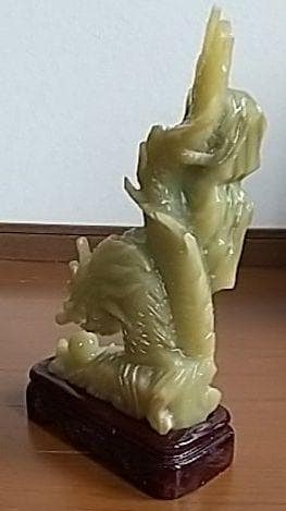 5%寄附◎ 玉石 龍型置物 家内安全 出世 金運縁起物