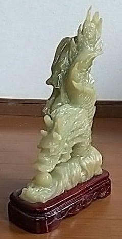 5%寄附◎ 玉石 龍型置物 家内安全 出世 金運縁起物