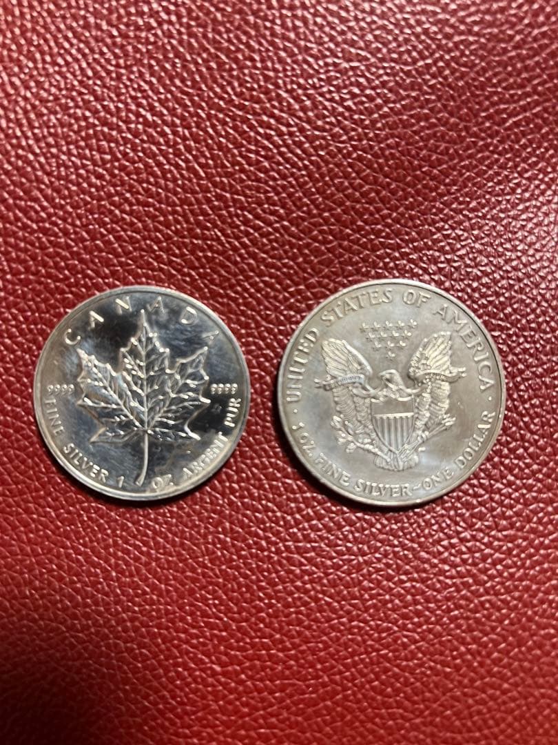 純銀ウォーキングリバティ1995年エリザベス1996年1ozメイプルリーフ銀貨‼️