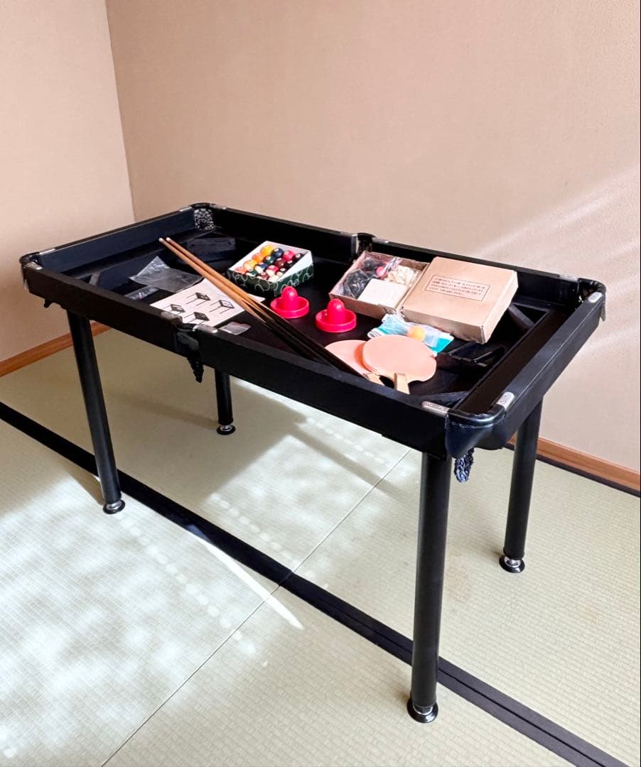 ファミリー&スポーツゲームテーブル ビリヤード 卓球 ホッケー チェス 4in1