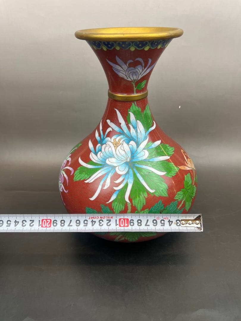 中国景泰蓝花瓶（日本七宝焼）高さ31cm送料込み