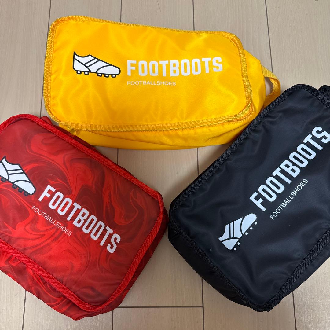 フットブーツシューズバッグ イエロー2足用 ブラック、レッド1足用