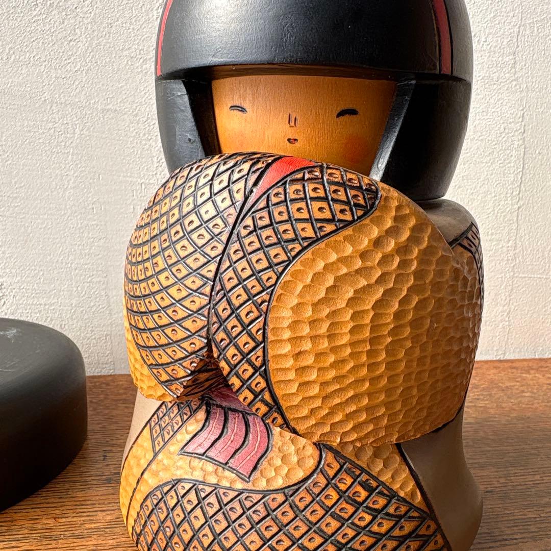 創作こけし 作家 小林伊之助 工人 『炉火』　在銘