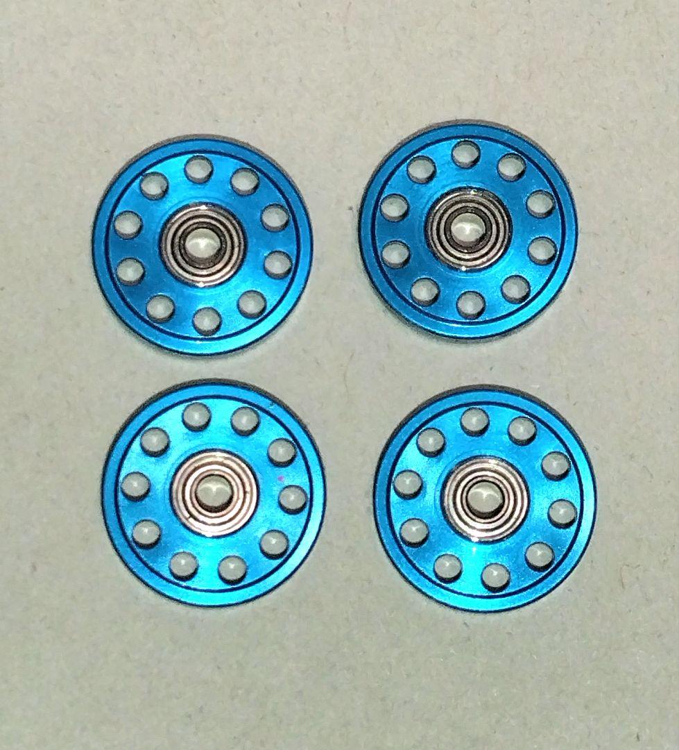 【再出品】ミニ四駆　軽量2段　軽量13mm　軽量19mm　純正ブルー　ローラー