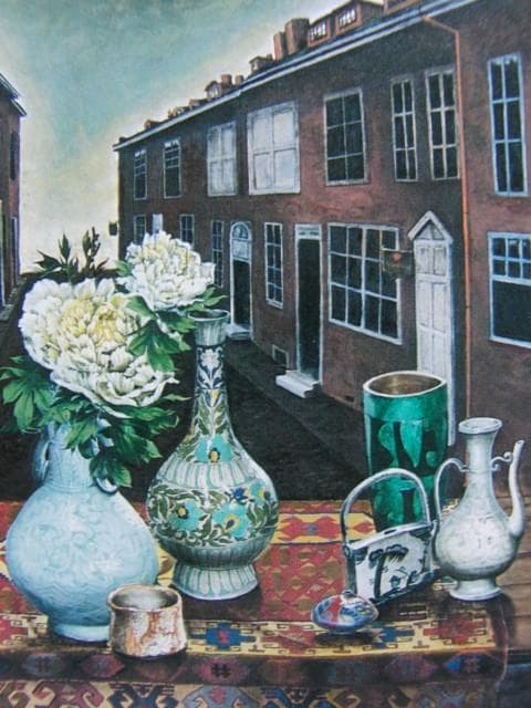 安田　謙【街角静物】、希少画集画、状態良好、新品高級額装付