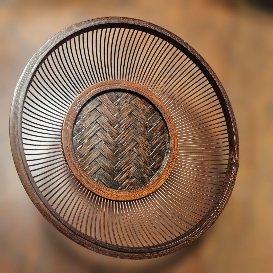 駿河　然林房　竹千筋細工　菓子器