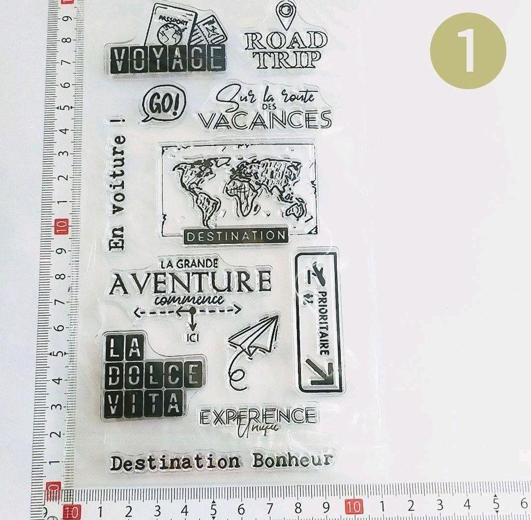 (400)✺SALE✺【海外製】クリアスタンプ 3枚セット〜トラベル・ヴァカンス