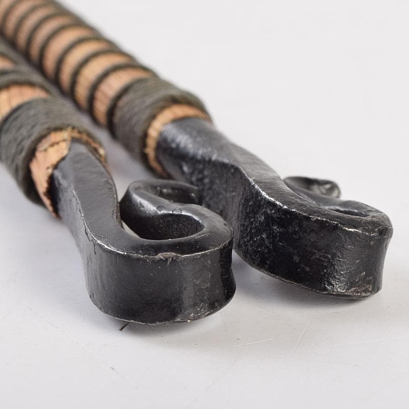 茶道具　金工師　木村清五郎造　古鉄　美津火箸　共箱　M　R9486