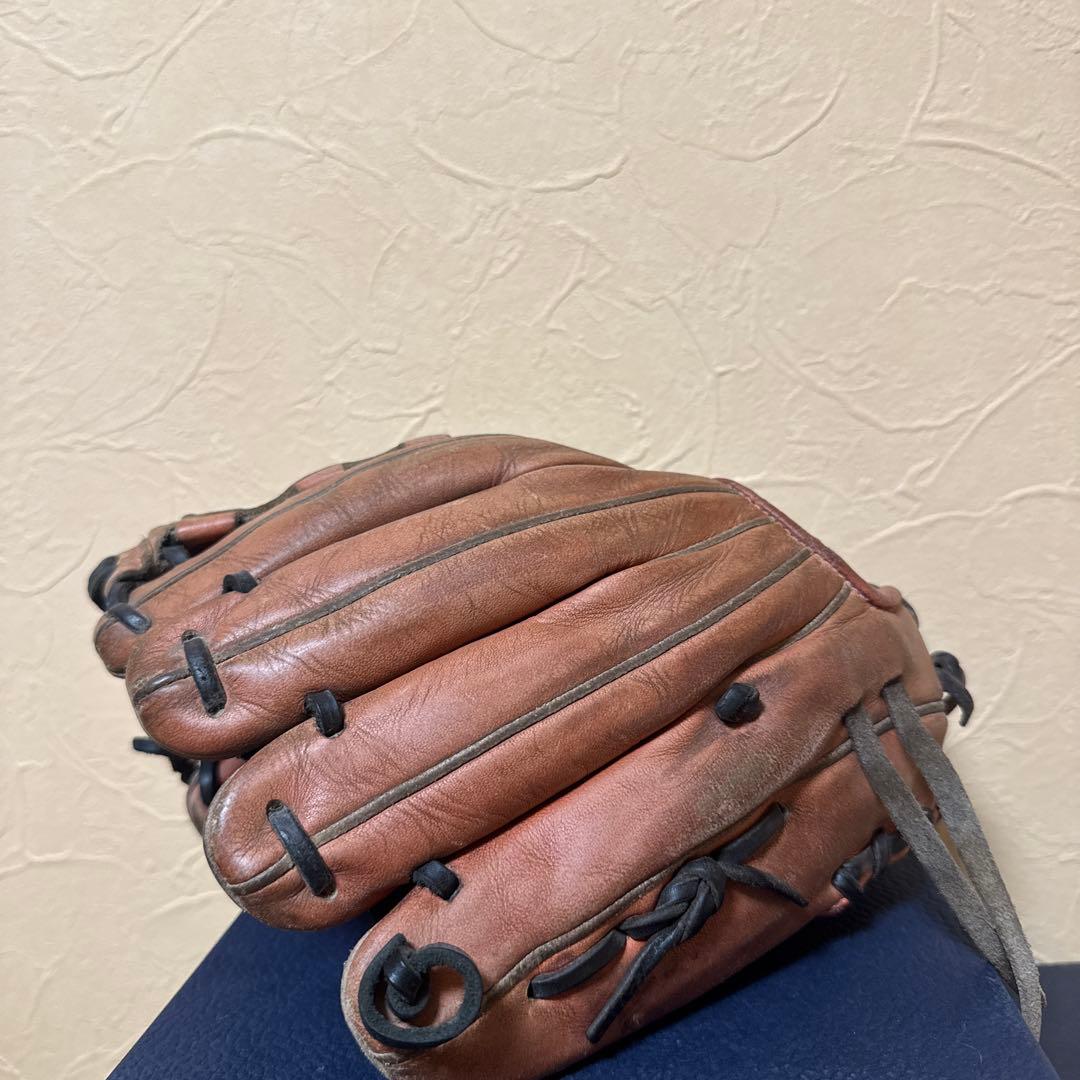 lozi 硬式グローブ 茶色 編み込みデザイン