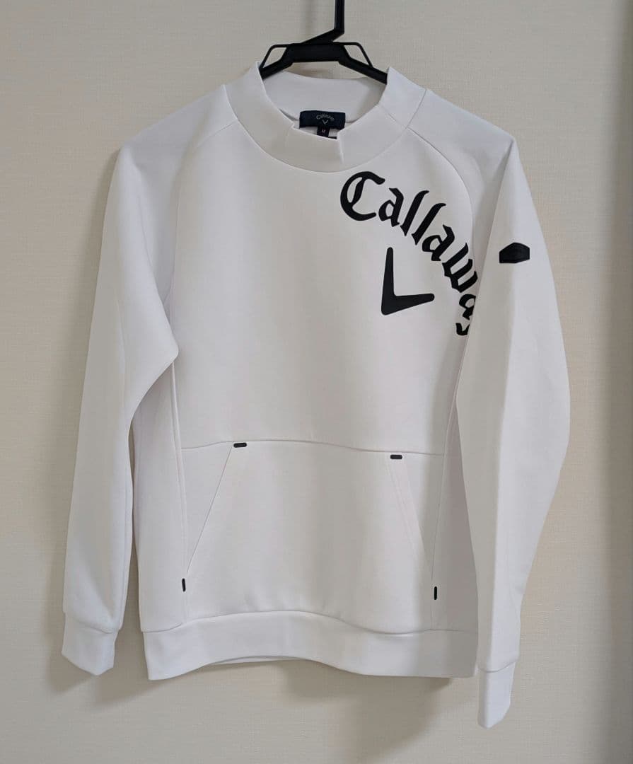 キャロウェイ ゴルフウェア 長袖モックネック スエット トレーナー M　白
