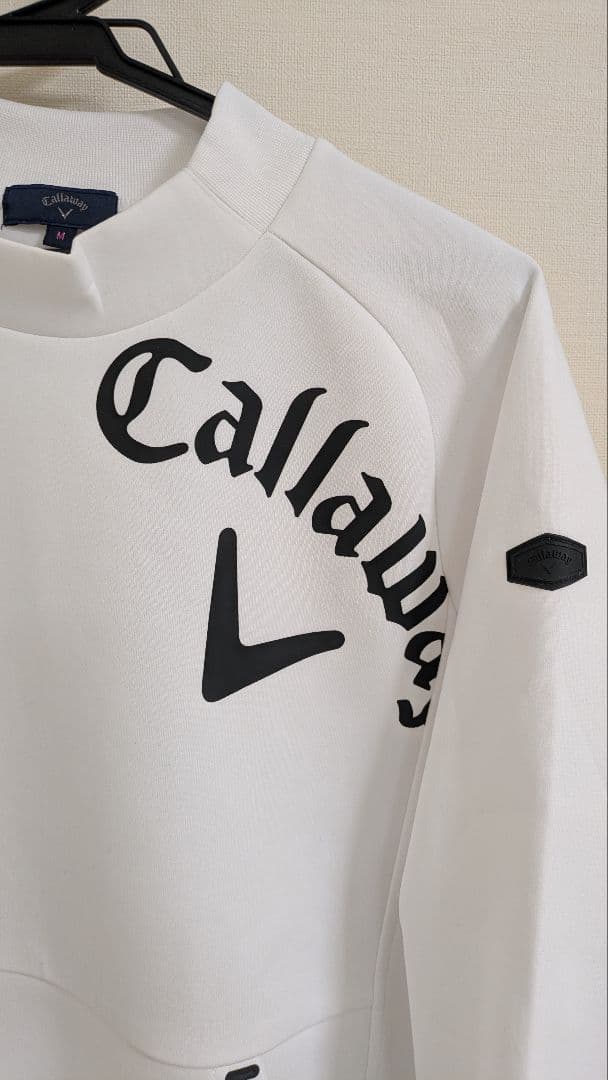 キャロウェイ ゴルフウェア 長袖モックネック スエット トレーナー M　白