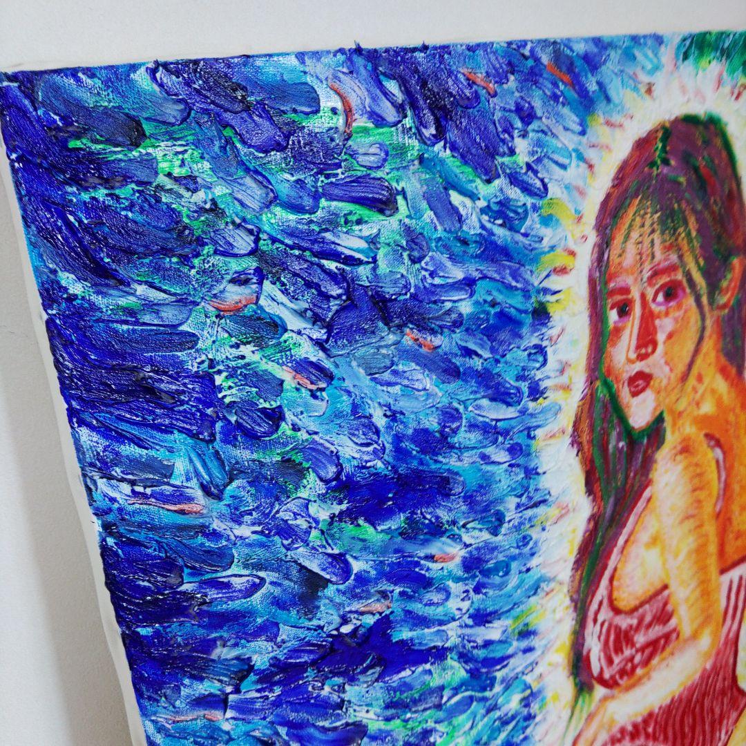 アクリル絵画 水着の女性　一点もの　幻想的