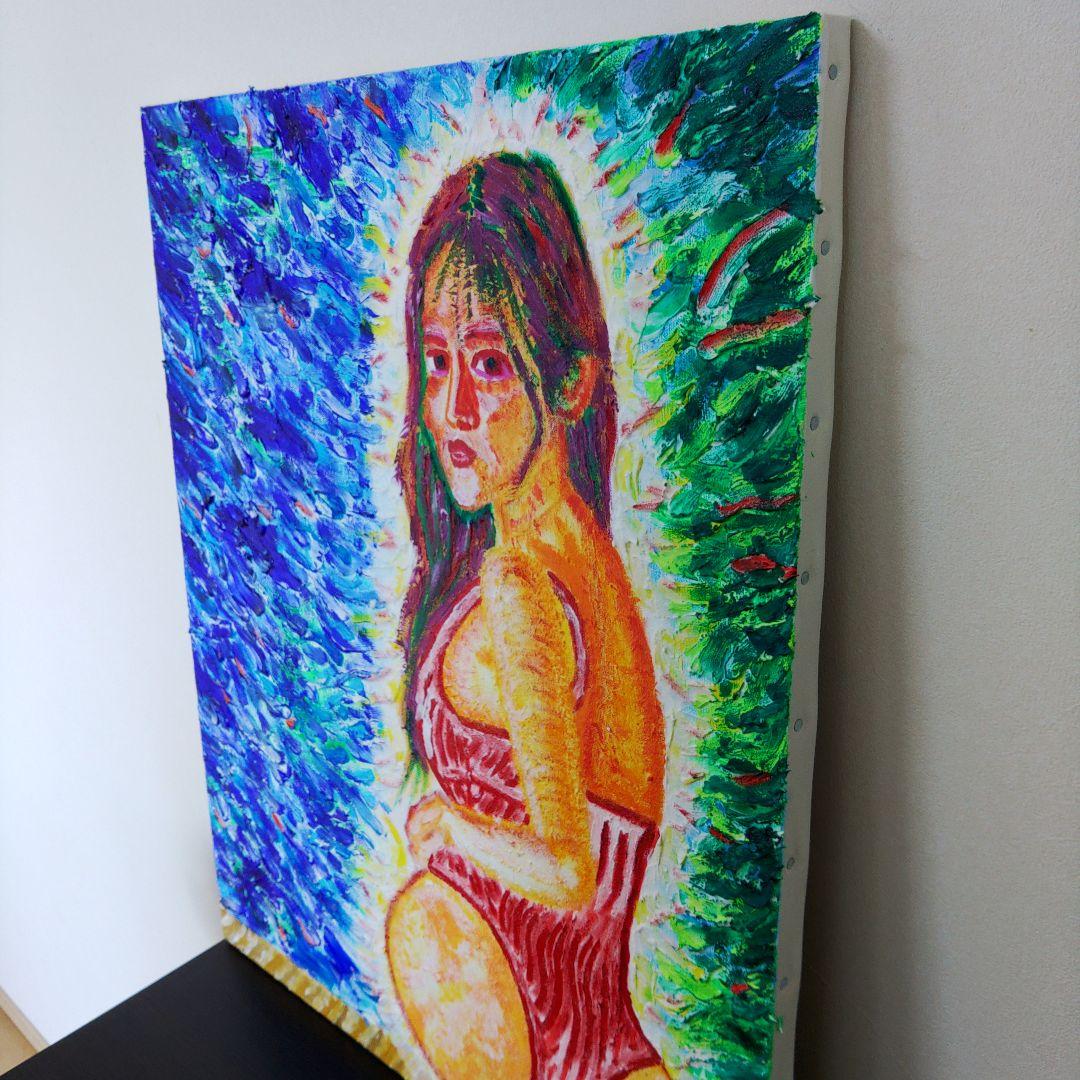 アクリル絵画 水着の女性　一点もの　幻想的