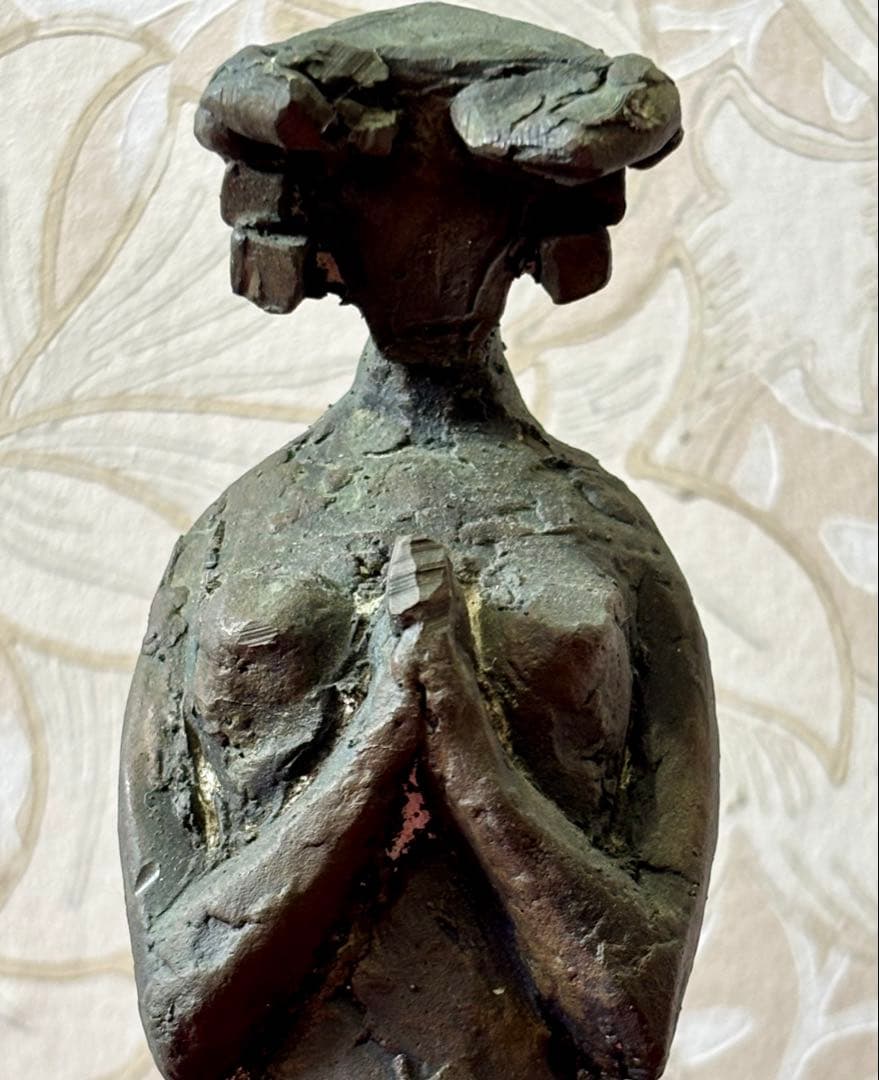 【ブロンズ彫刻★「黎」(台座付き)】 【高さ28.2cm、レア】