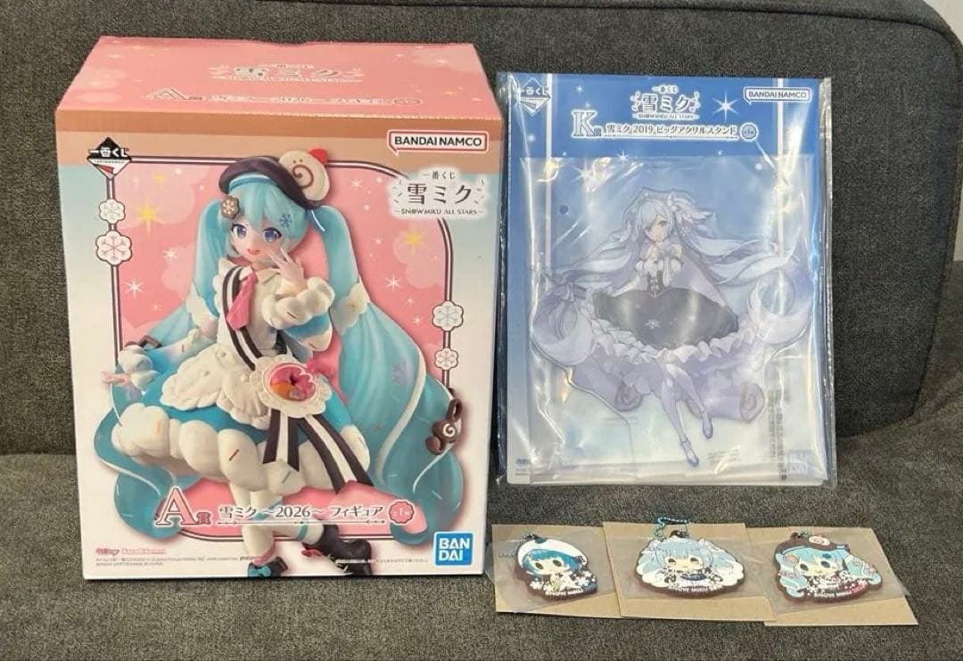 雪ミク　一番くじ　A賞　フィギュア　Ｋ賞　アクスタ　R賞　ラバーチャーム　セット