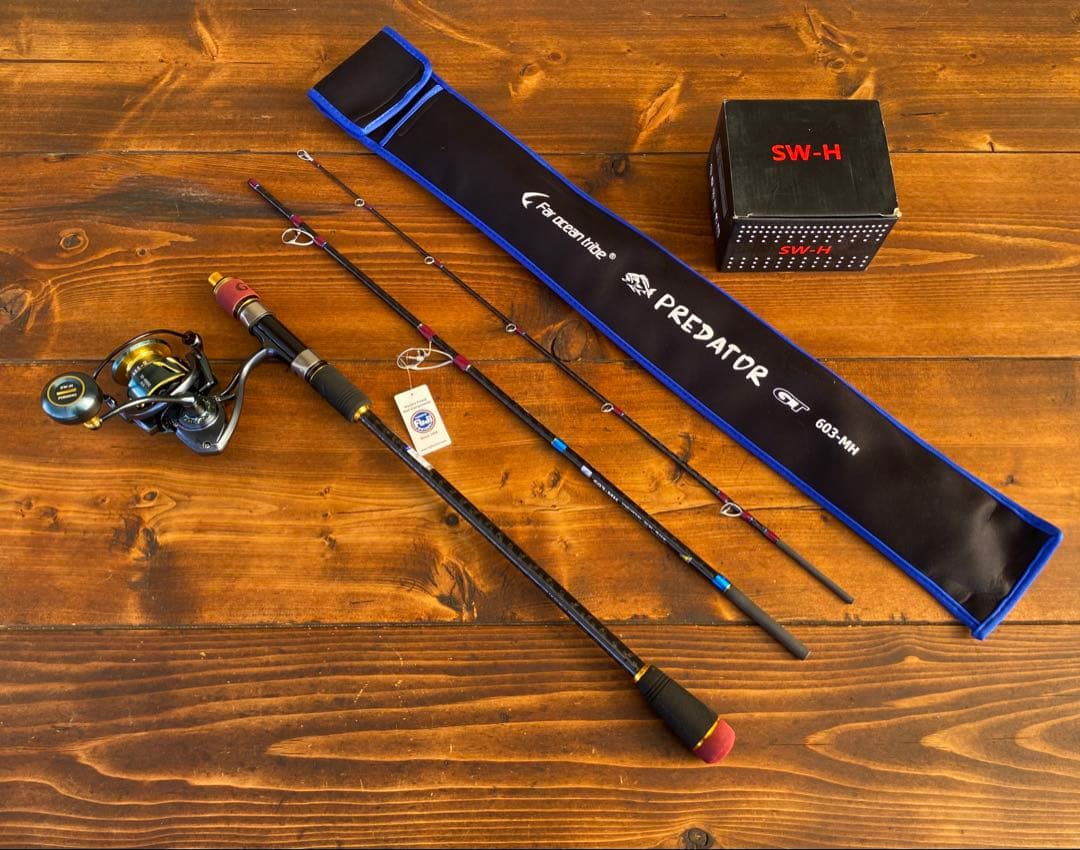 釣り竿セット　ジギングロッド　スピニングパックロッド　Fujiガイド タイラバ