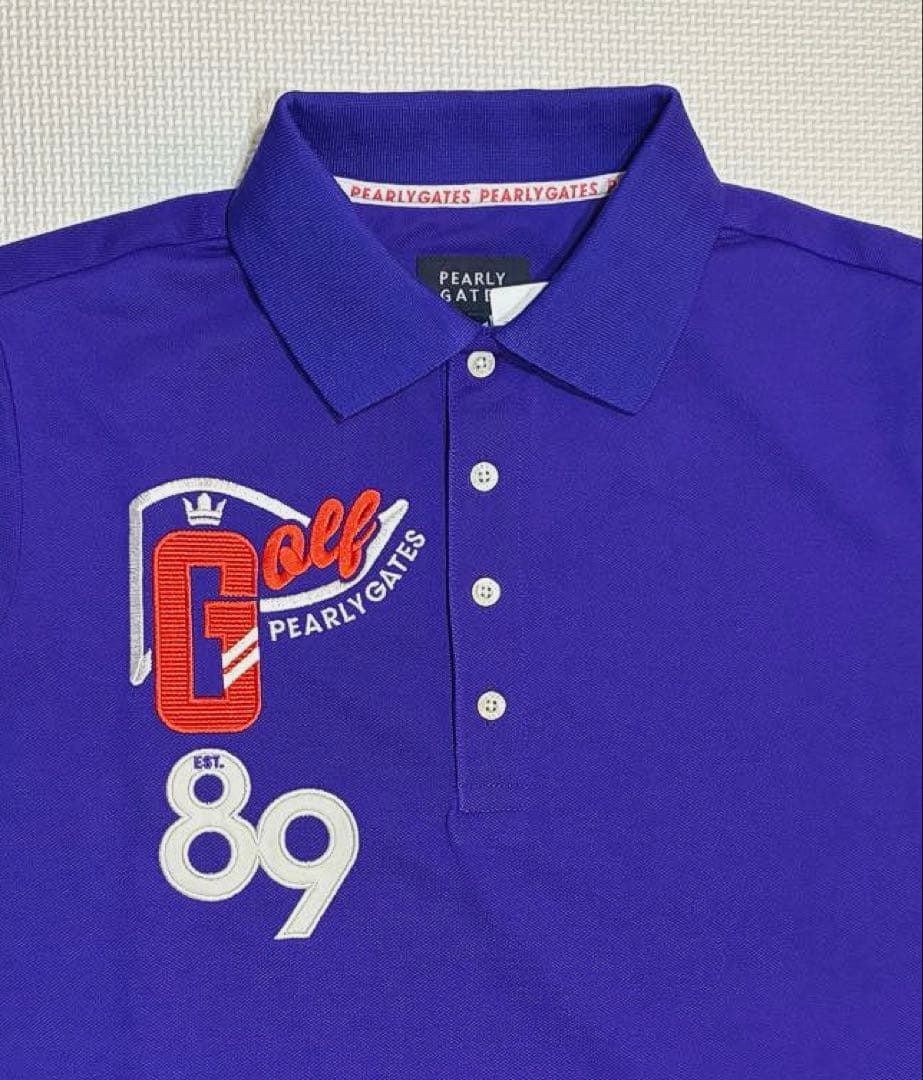 パーリーゲイツ トライクール Wエンブレムポロシャツ（パープル／4）