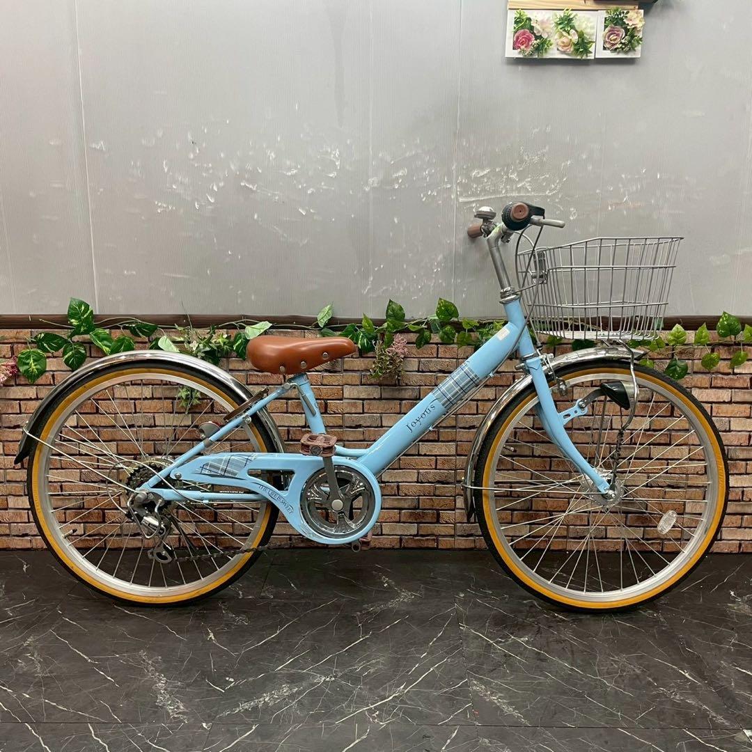 【109】子供用自転車 子供車 joyous 水色 22インチ 変速付き