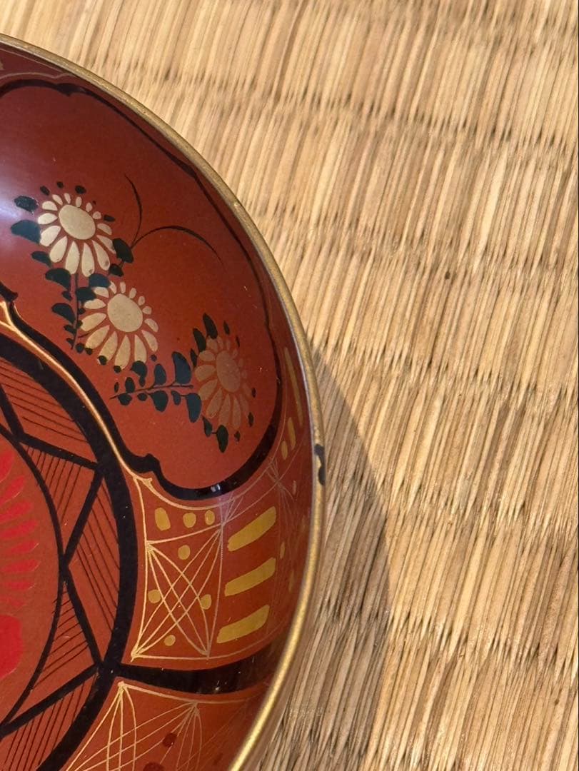 大内塗 草花 鳳凰紋 銘々皿 9客 小皿 懐石料理道具 漆器 木皿