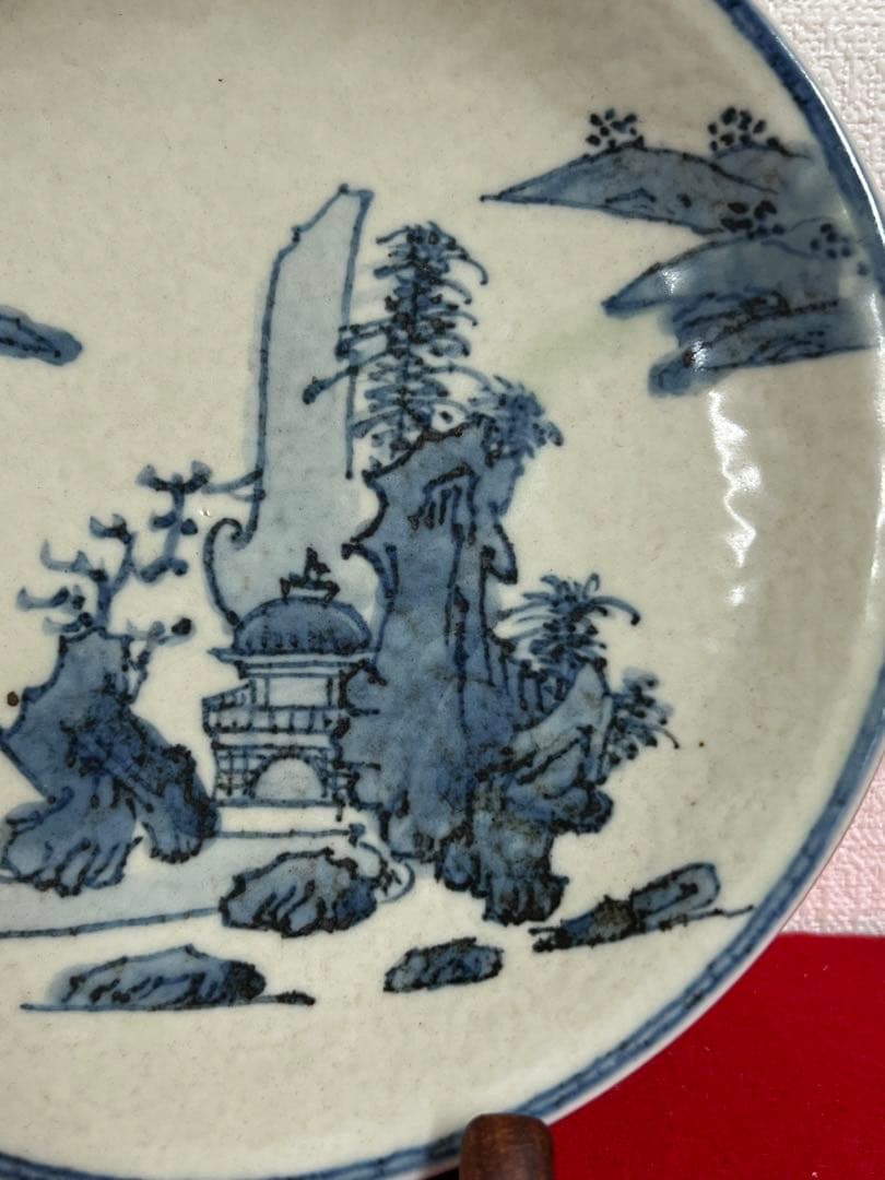 古美術　清時代染付皿　西き--155