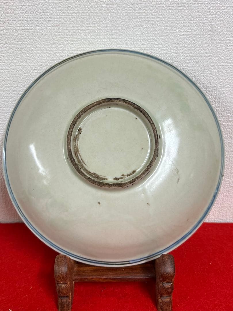 古美術　清時代染付皿　西き--155