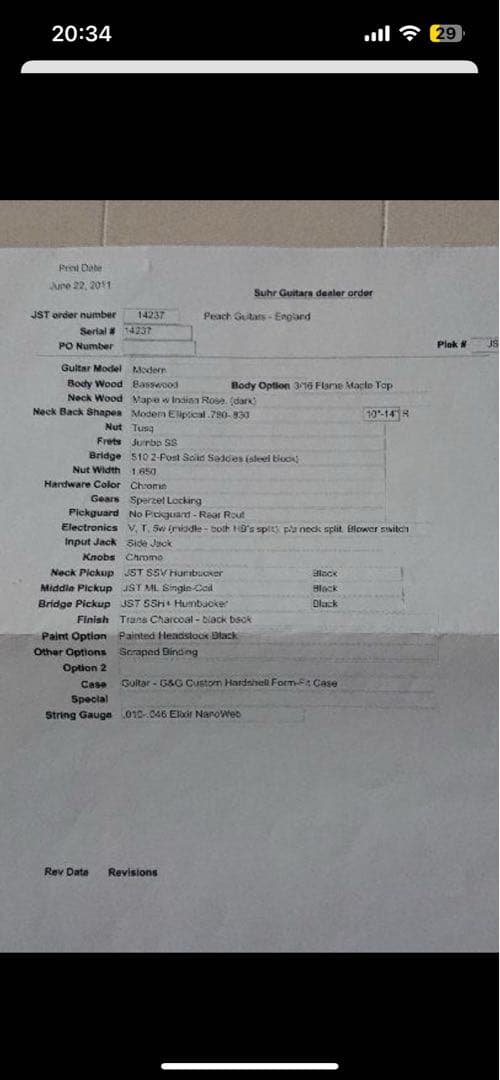 ギター Suhr modern