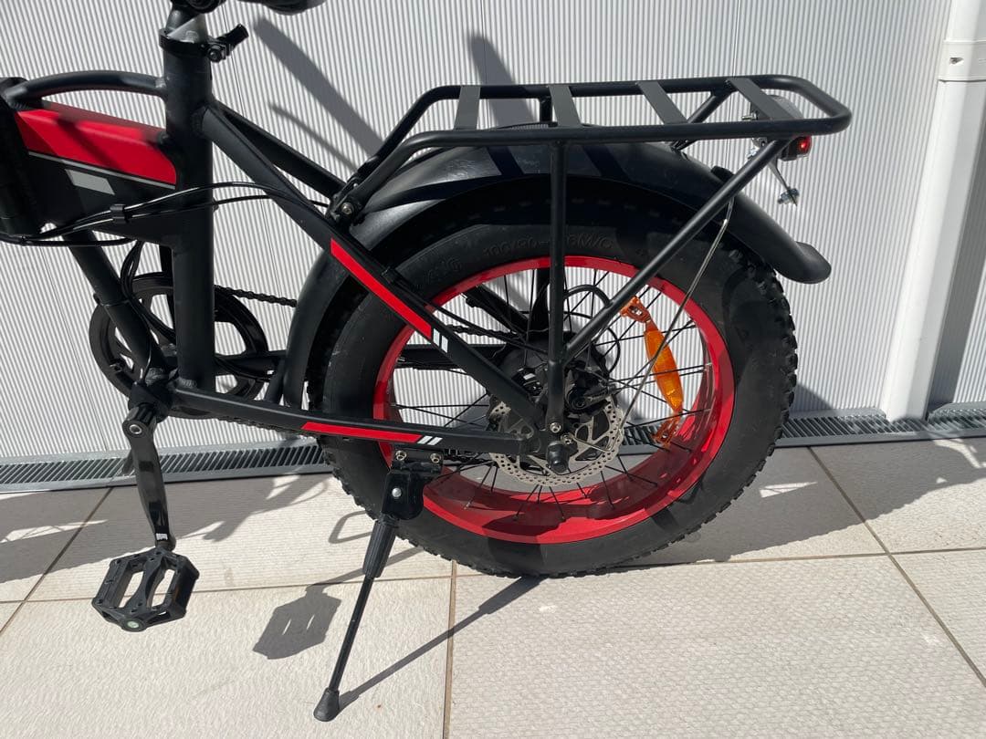 SUNPIE 電動アシスト自転車 折りたたみ式 電動自転車 走行少ない 黒/赤