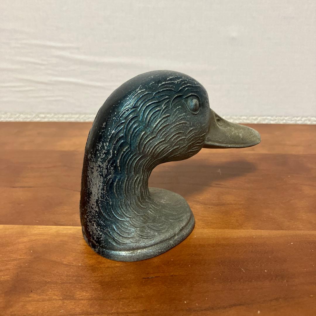 フランス製 鴨の置物 金属製 栓抜き