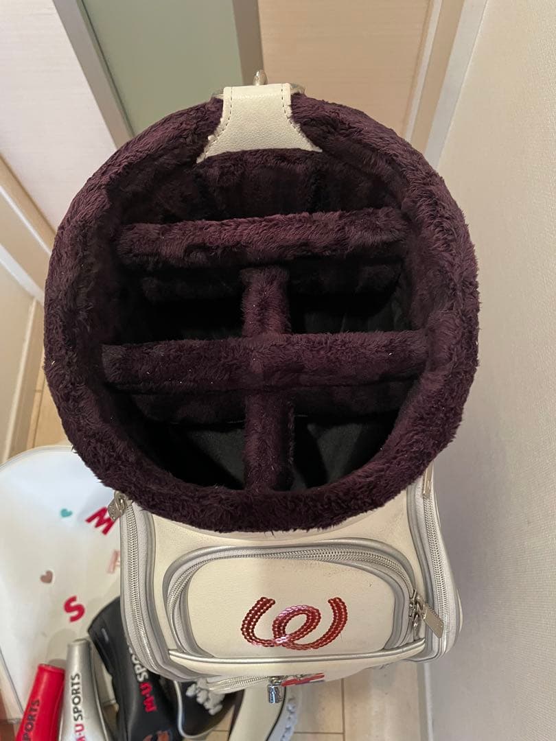 M.U.SPORTS キャディバッグ ホワイト　ヘッドカバー8点セット