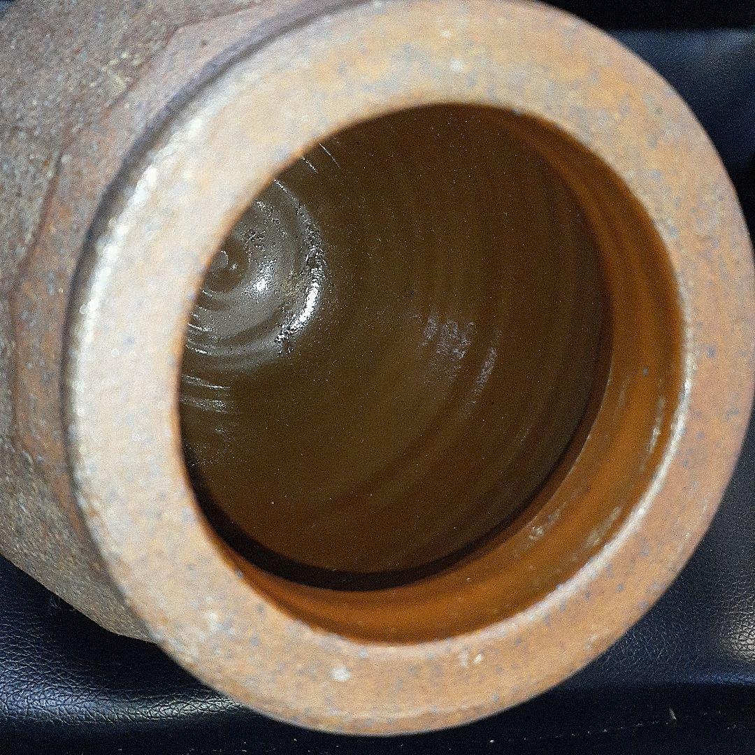 出西窯花瓶　面取り　希少花瓶　新品未使用　茶系　#出西窯 #昭和