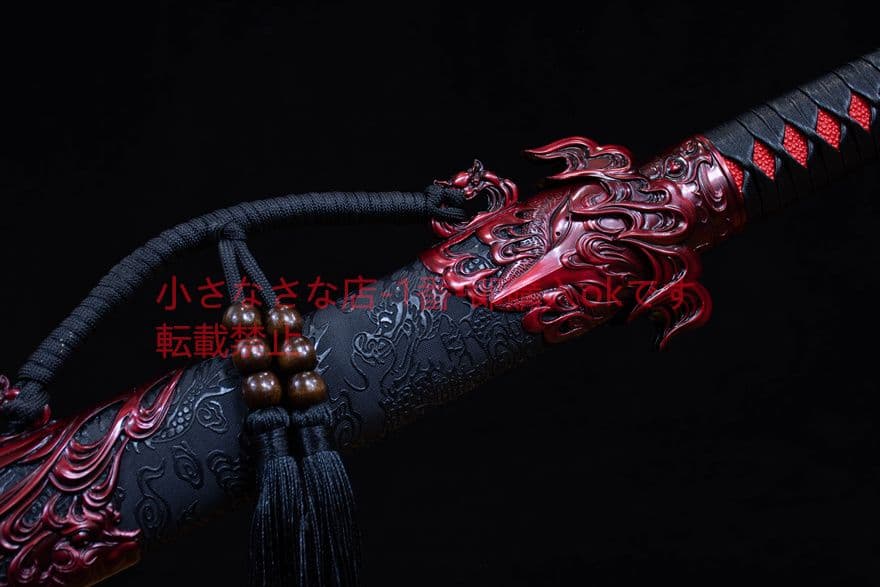 蒼鸞烈炎刺繍春刀-高性能マンガン鋼 武具　刀装具　日本刀　模造刀 居合刀