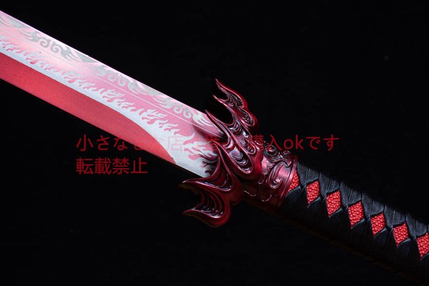 蒼鸞烈炎刺繍春刀-高性能マンガン鋼 武具　刀装具　日本刀　模造刀 居合刀