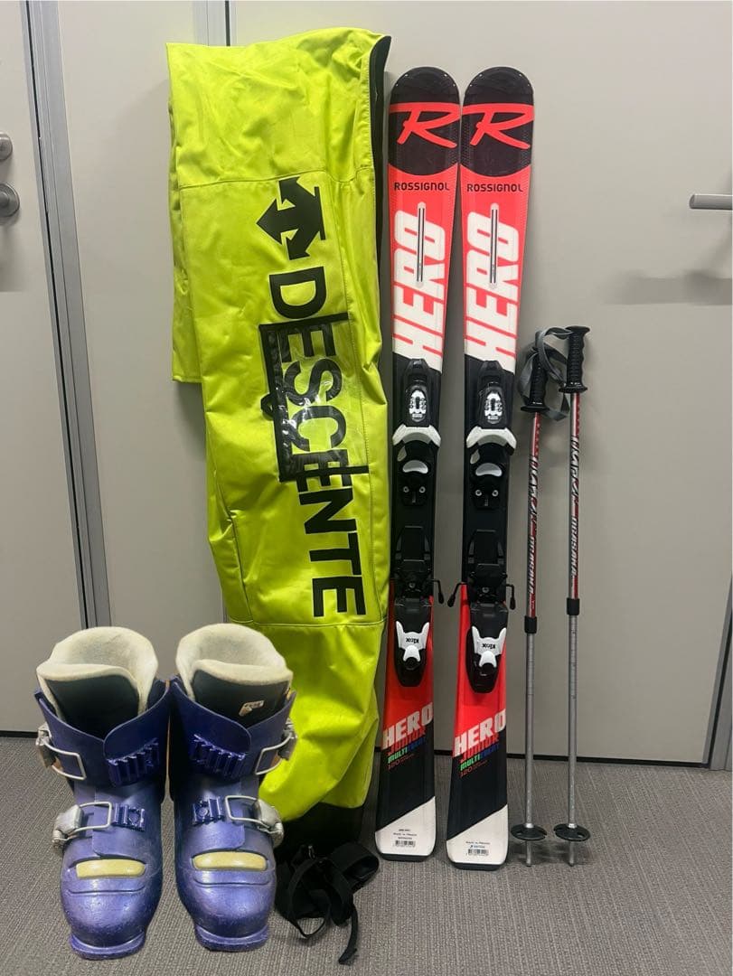 キッズスキーセット　ROSSIGNOL120cm、OGASAKA、SALOMON