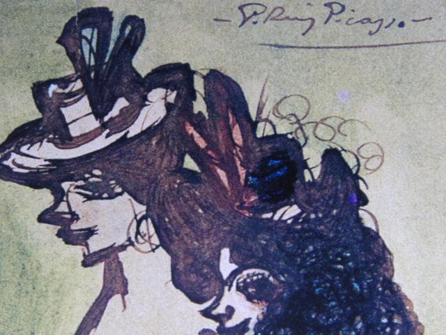 パブロ ピカソ、【母と娘】希少な画集画より 初期作品、状態良好