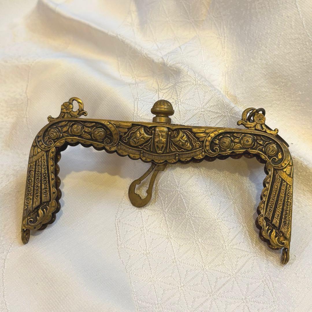 【希少・フランス製】アンティーク 口金金具　プチポアン サンプルタグ付100年前