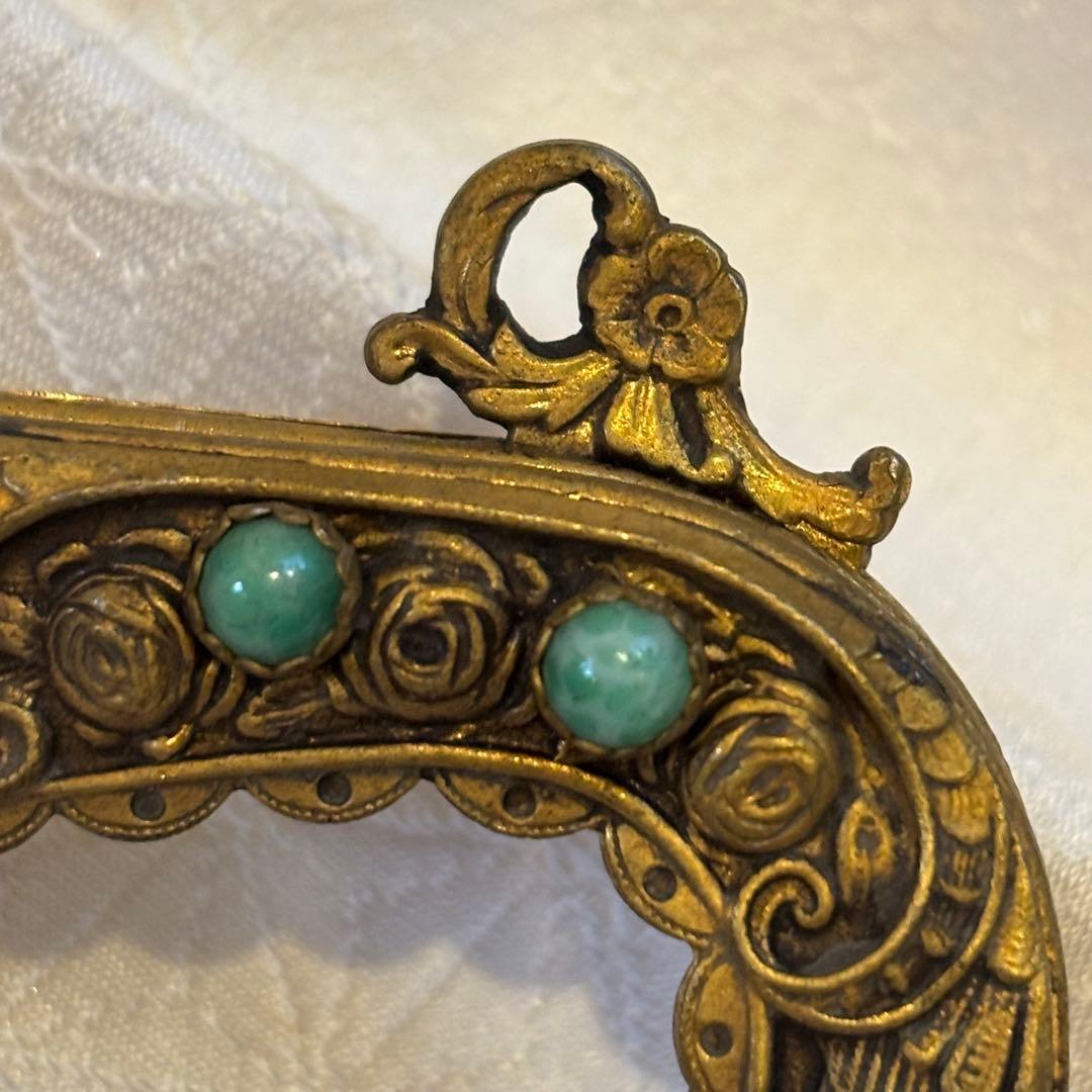 【希少・フランス製】アンティーク 口金金具　プチポアン サンプルタグ付100年前