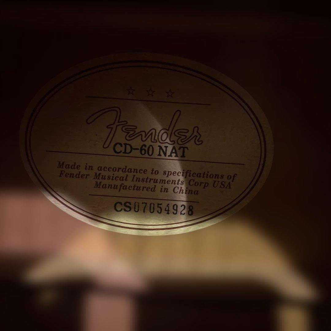 Fender CD-60 NAT アコースティックギター Fendeストラップ付
