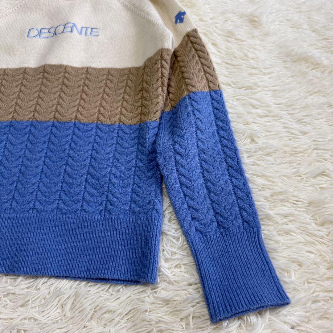 【デサントゴルフ】美品 タートルネック ケーブルニット Mサイズ レディース