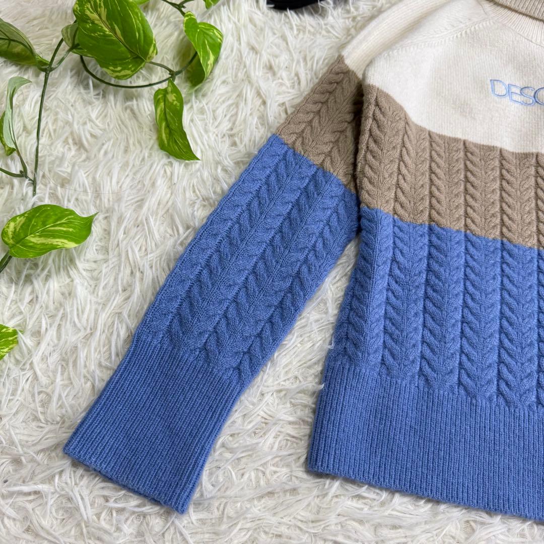 【デサントゴルフ】美品 タートルネック ケーブルニット Mサイズ レディース