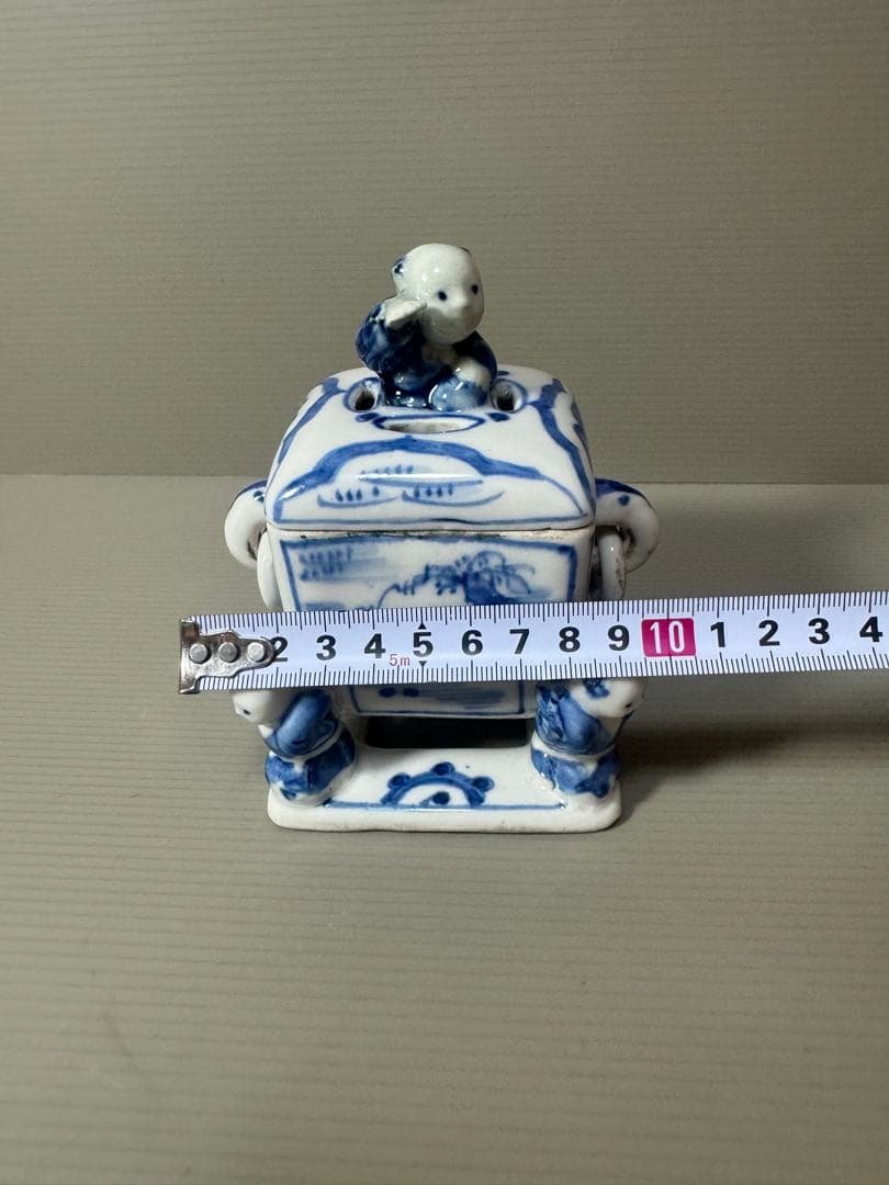 2131  骨董　『大明成化年製』銘　五童戯亀文香炉　時代物