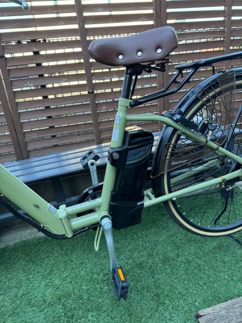 電動アシスト自転車 グリーン 前カゴ付き26インチ変速なし