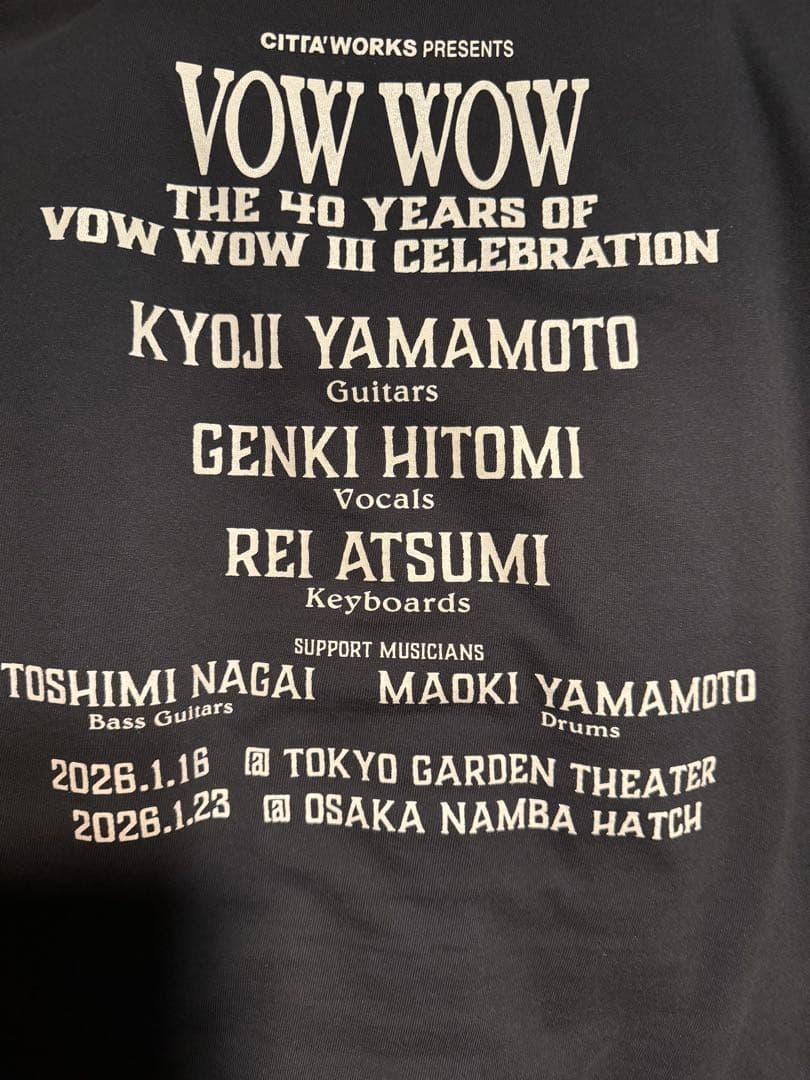 VOW WOW XL Tシャツ ドラゴン 2026ライブ限定 vowwow